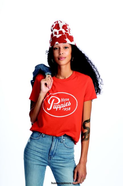 Hush Puppies Women's Retro Script Graphic Tee XXL4J240 T-Shirts